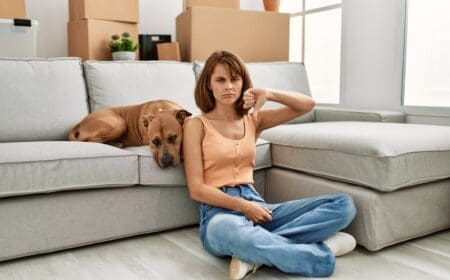 Young woman isn't happy after landlord denies her emotional support animal.