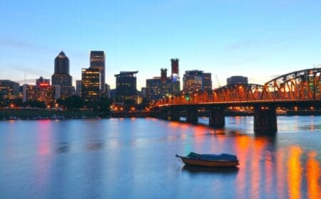 A photograph of Portland, Oregon's skyline.