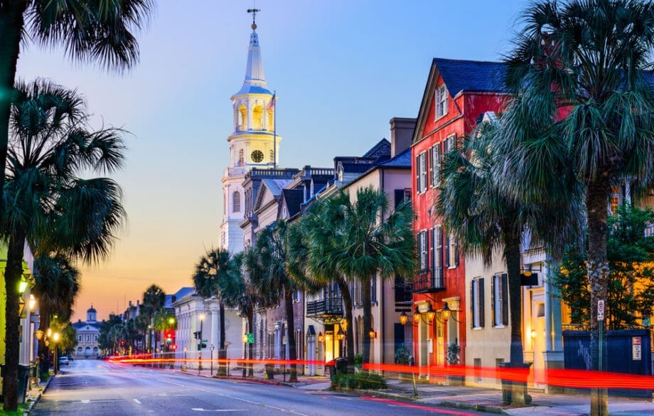 charleston cityscape at twilight